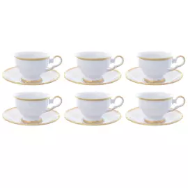 Набор кофейных пар из фарфора Queen's Crown Prestige на 6 персон